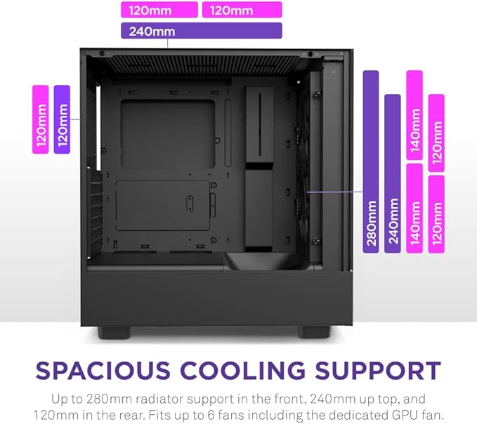 NZXT H5 Flow Edition ATX Mid Tower Case Black NZXT H5 Flow Edition ATX Mid Tower Case Black